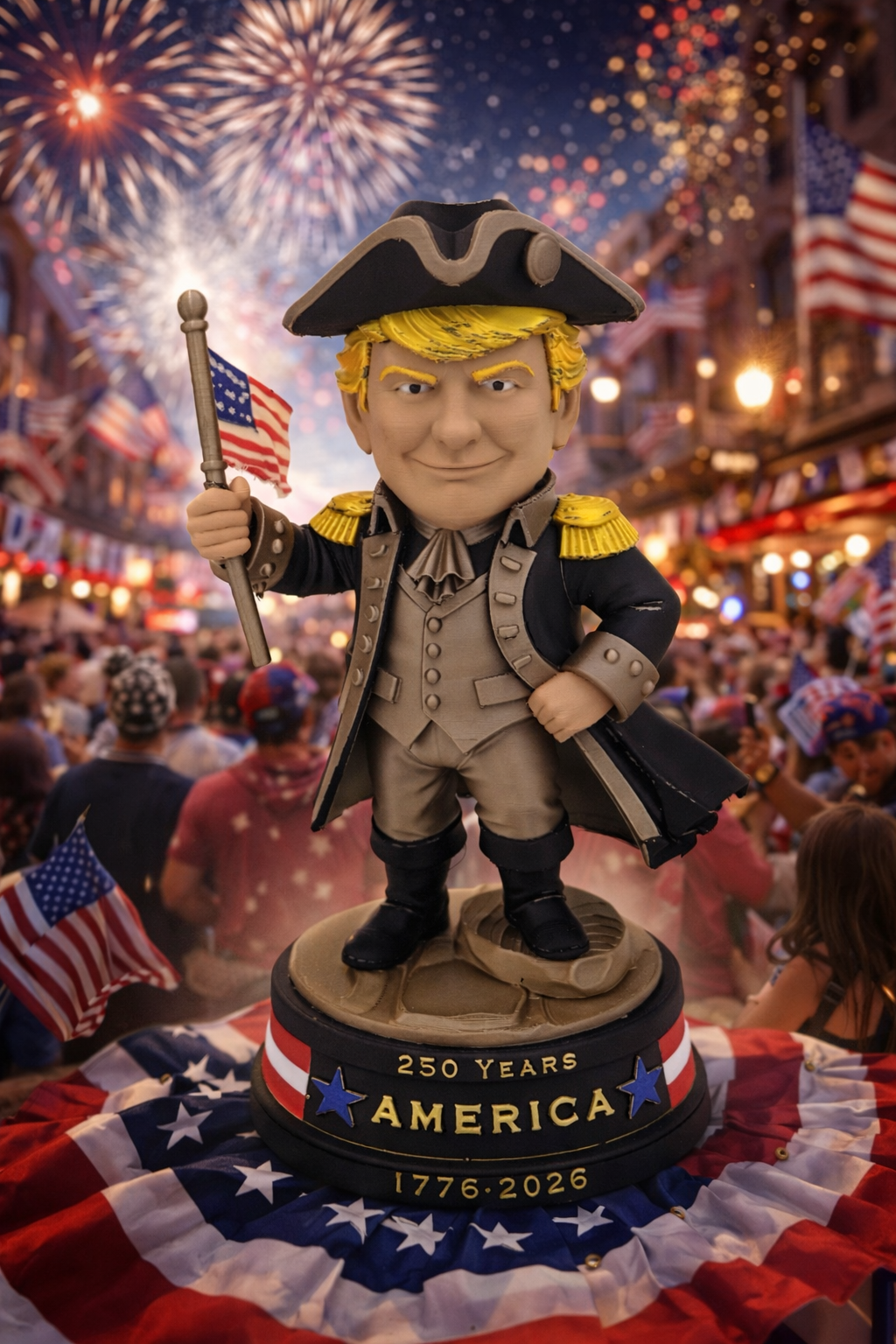 Trump 1776 Patriot Edition Statue | America 250 Collectible (1776–2026) | 4th of July Decor | Patriotic Gift | Caricature Figurine