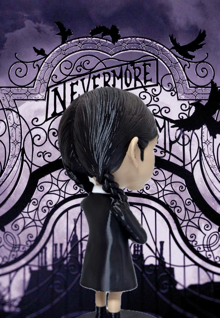 Gothic Schoolgirl Figurine - Spooky Caricature Statue | High-Quality Fan Art (10.5 Mini Edition)