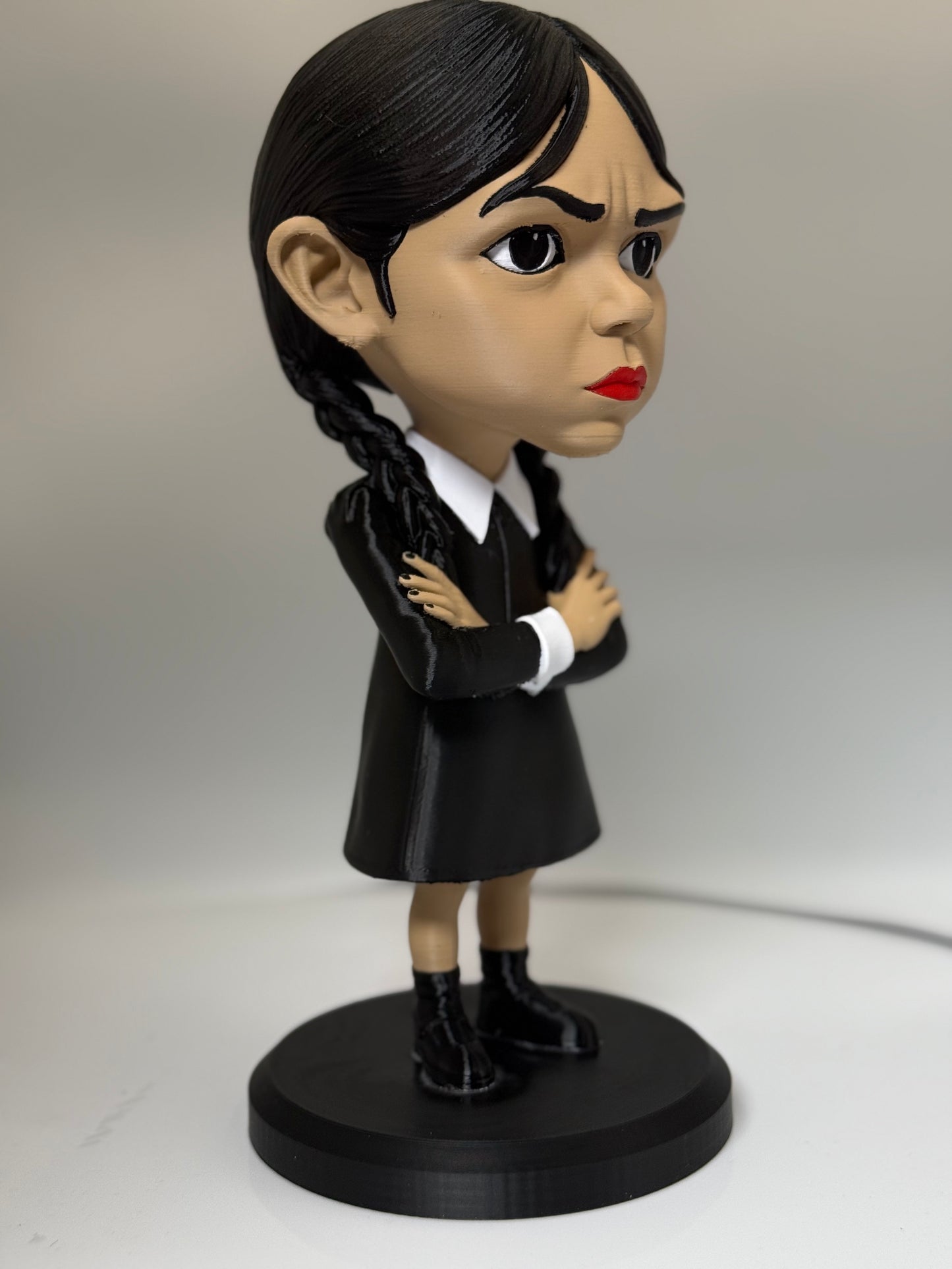 Gothic Schoolgirl Figurine - Spooky Caricature Statue | High-Quality Fan Art (10.5 Mini Edition)