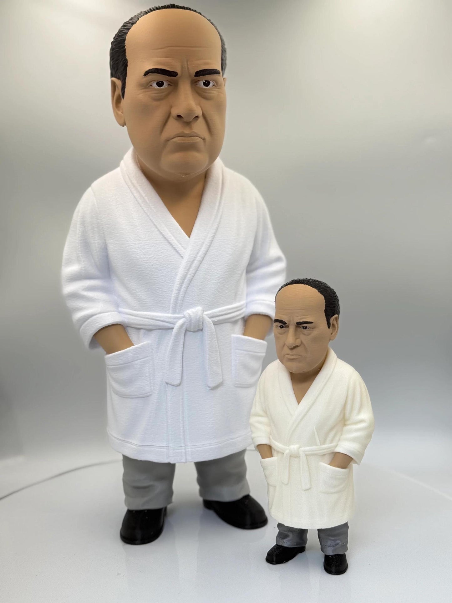 Tony Soprano Bathrobe Figurine - 3D Printed Mob Boss Caricature