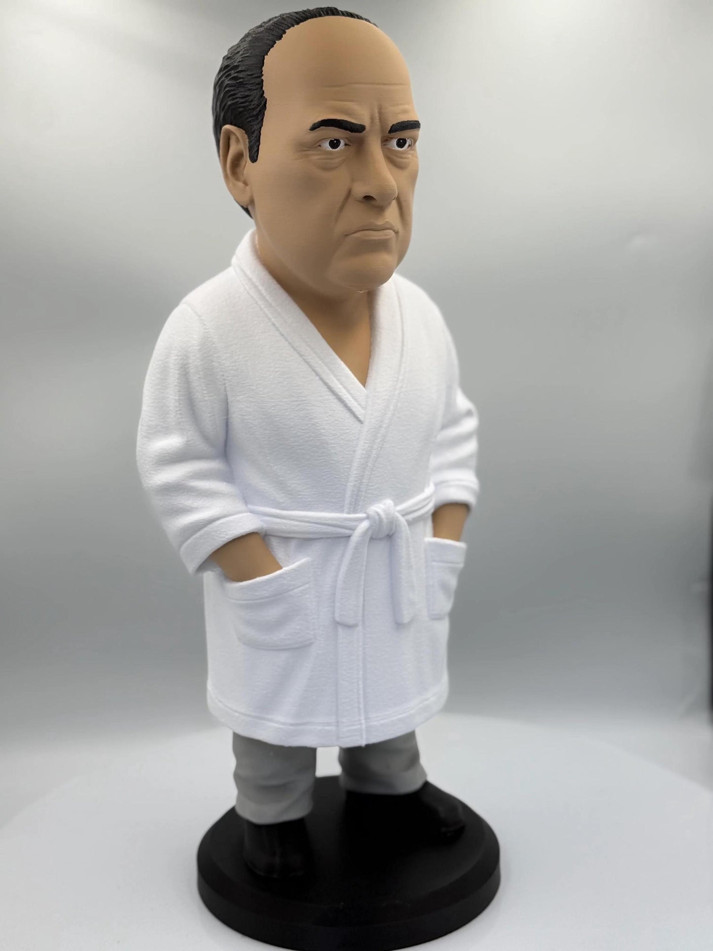 Tony Soprano Bathrobe Figurine - 3D Printed Mob Boss Caricature