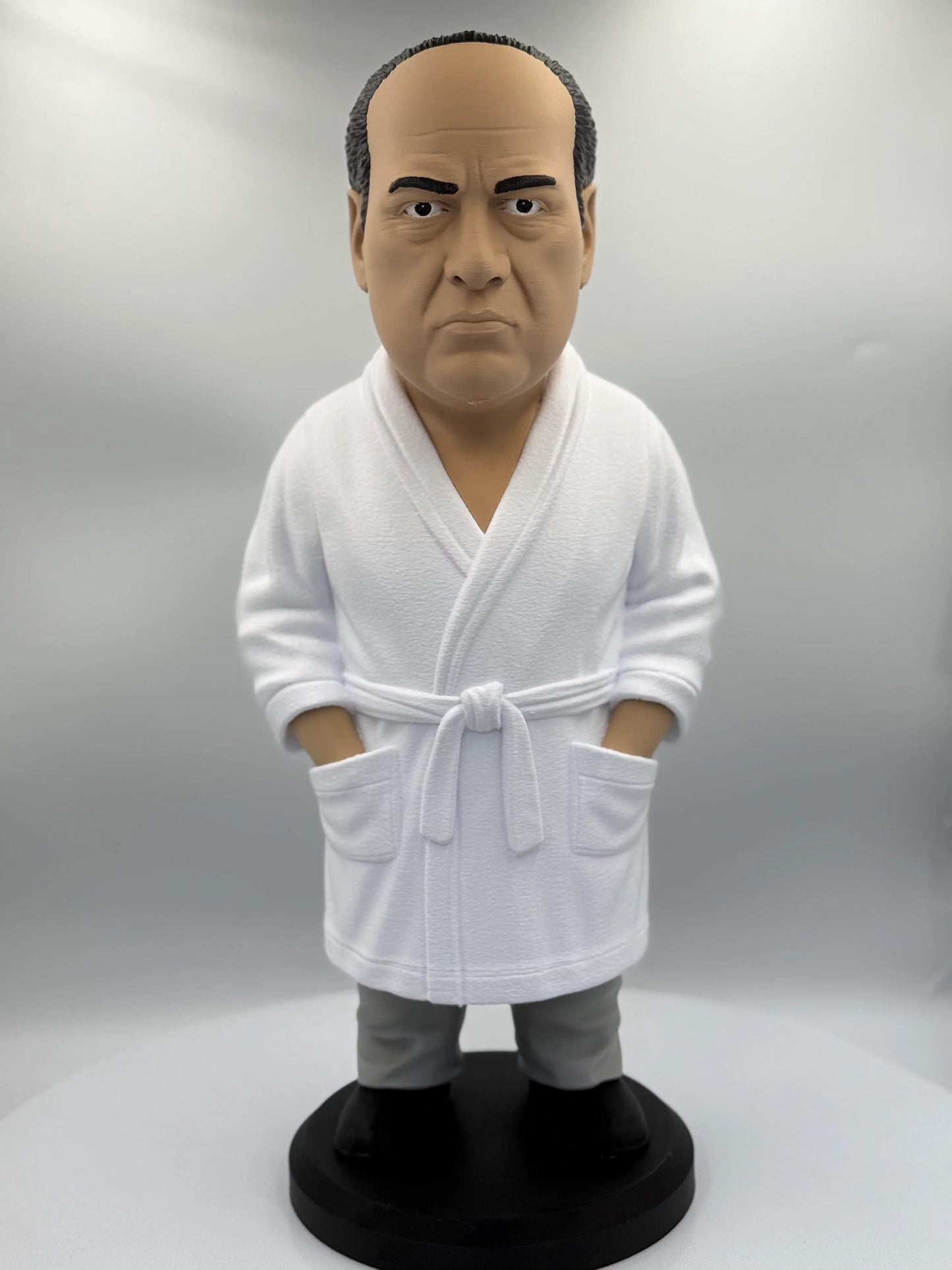 Tony Soprano Bathrobe Figurine - 3D Printed Mob Boss Caricature