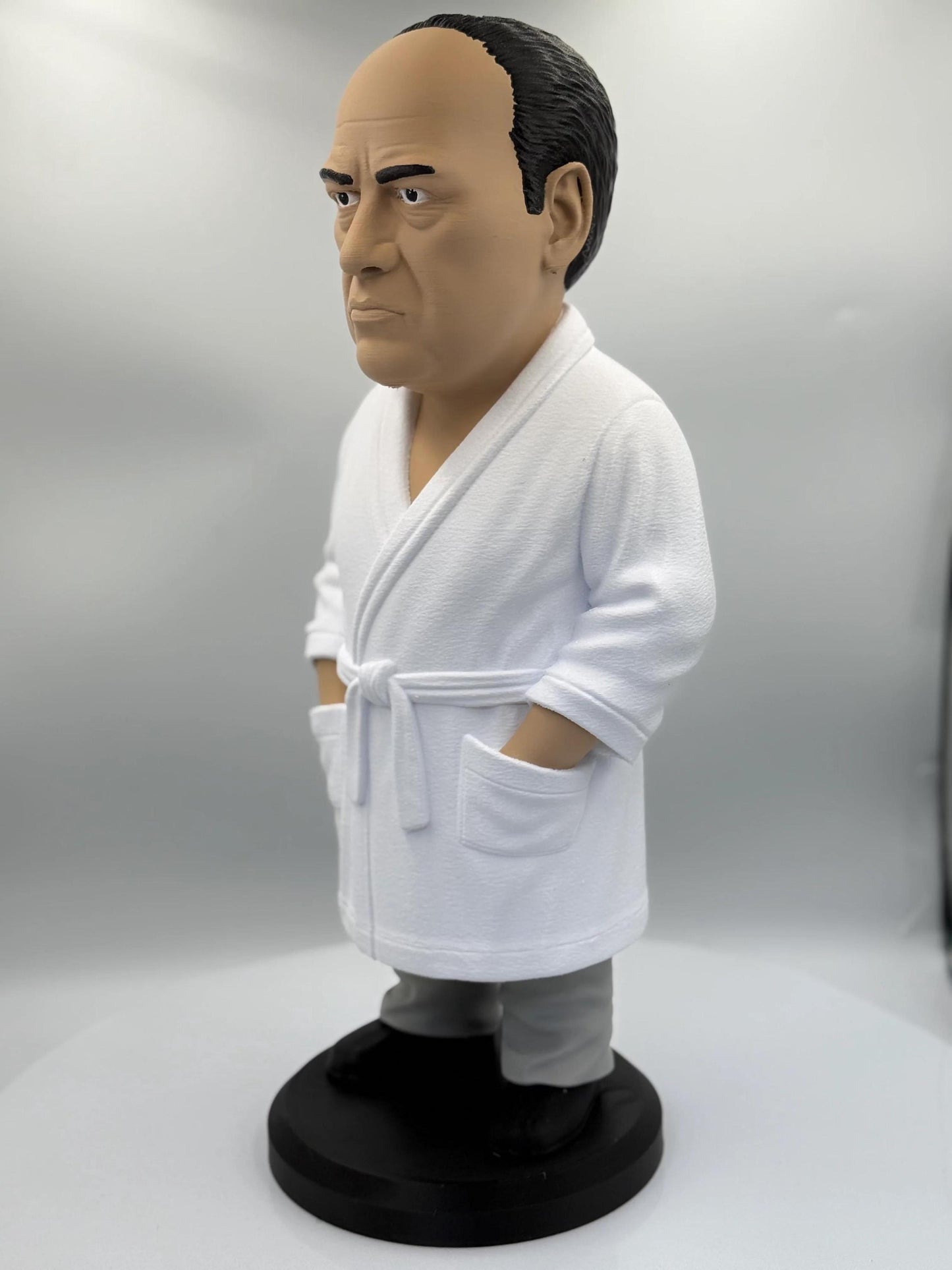 Tony Soprano Bathrobe Figurine - 3D Printed Mob Boss Caricature