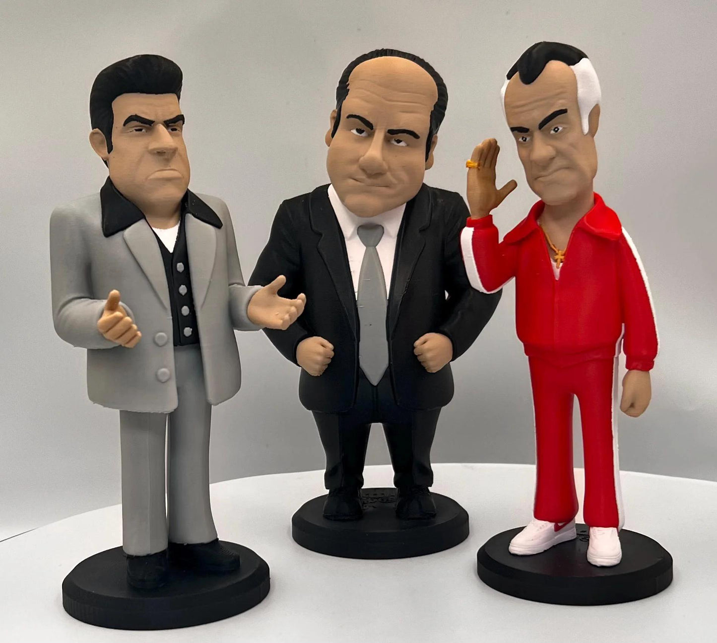 Sopranos Caricature Statue Set - 3D Printed Mob Boss Caricatures (200mm Mini & 400mm Standard Sizes)